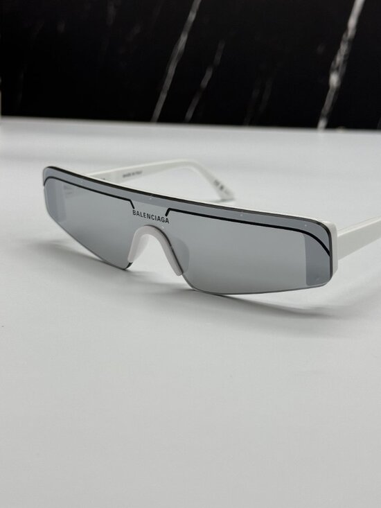 NEW BALENCIAGA BB0003S 002 WHITE RECTANGLE UNISEX SUNGLASSES BALENCIAGA EYEWEAR main image 8